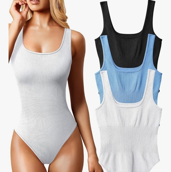 OQQ Elegant Ribbed Bodysuit Size S - Picture 5 of 7